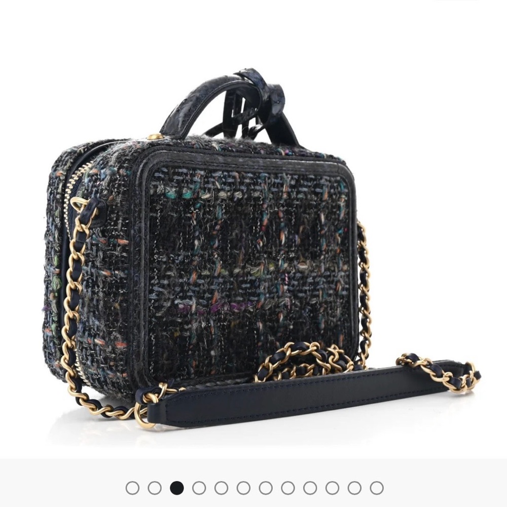 Chanel Black Tweed and Snakeskin Mini Bag - Picture 2 of 7